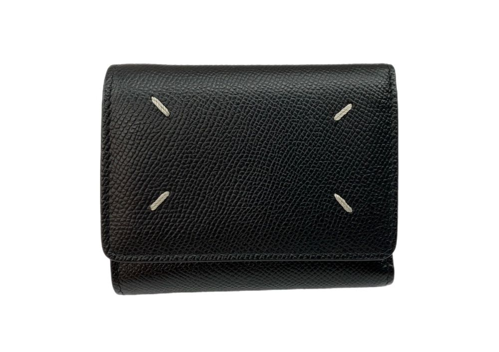 メゾンマルジェラ Maison Margiela Small Mini Wallet スモール ミニ ウォレット 三つ折り カード コイン ケース 黒 SA3UI0017 P4745 T8013 財布・ケース メンズ財布 刺繍 ブラック 104W-38