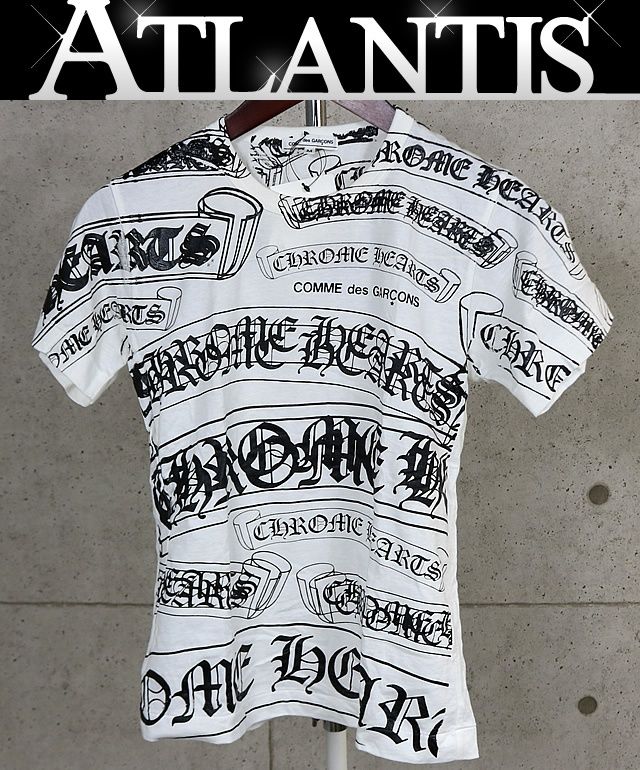 CHROME HEARTS 銀座店 クロムハーツ 美品 ×コムデギャルソン Tシャツ 半袖 メンズ size:M 白/黒 103441