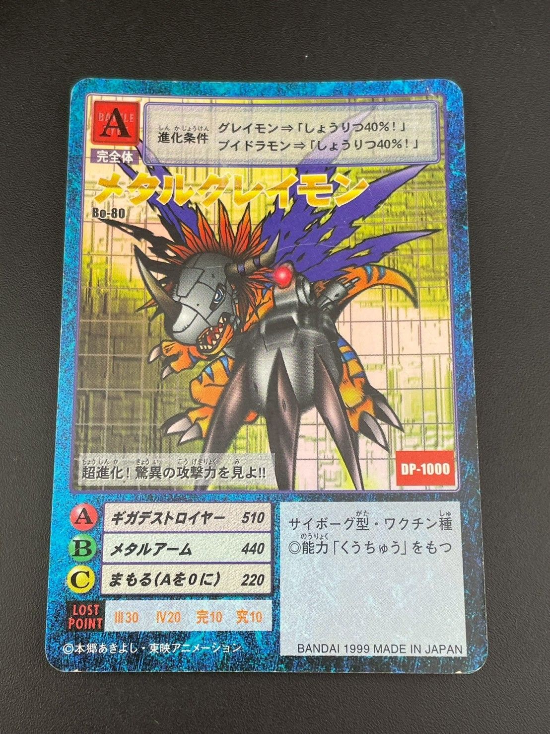 中古品】 メタルグレイモン Bo-80 BANDAI 1999 デジモンカード - メルカリ