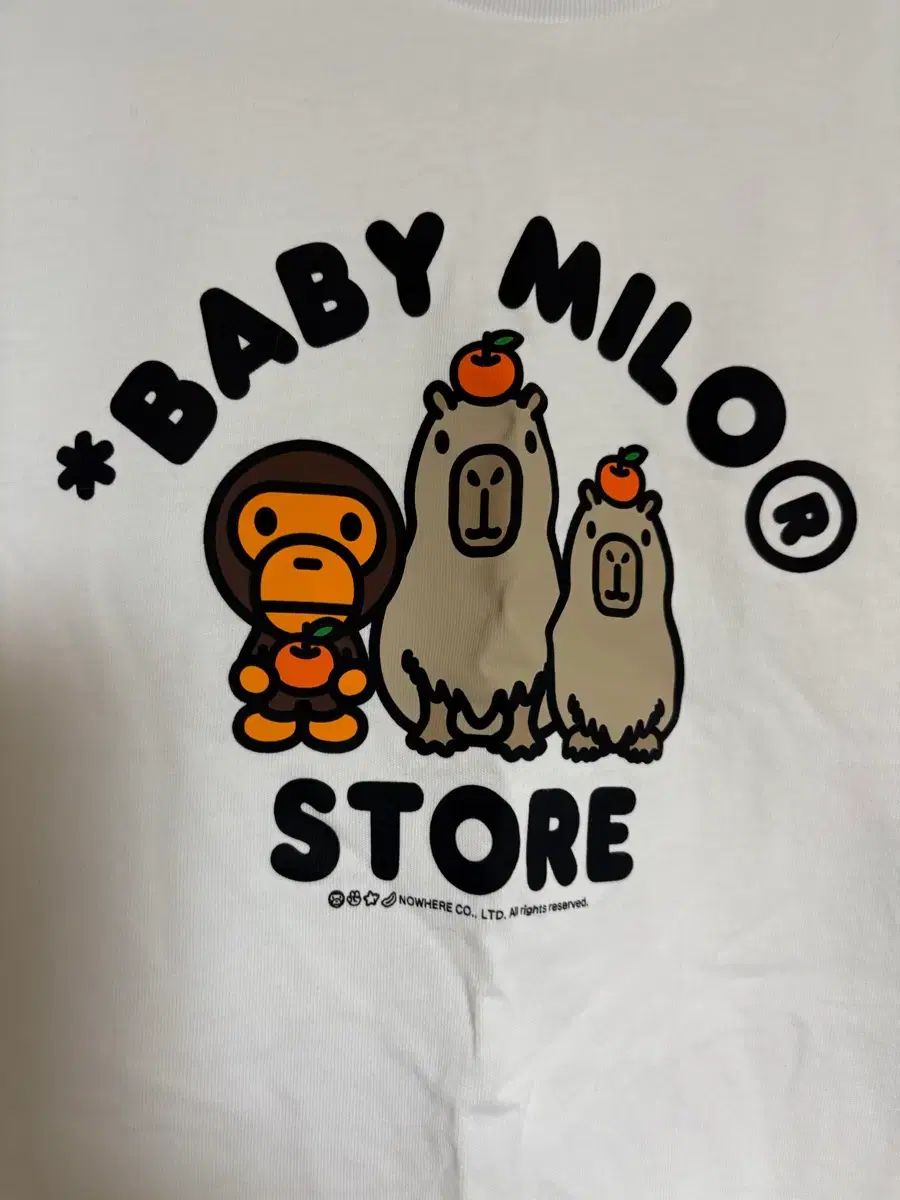 A BATHING APE アベイシングエイプ ベイビー マイロ Regular フィット Tシャツ 白 M