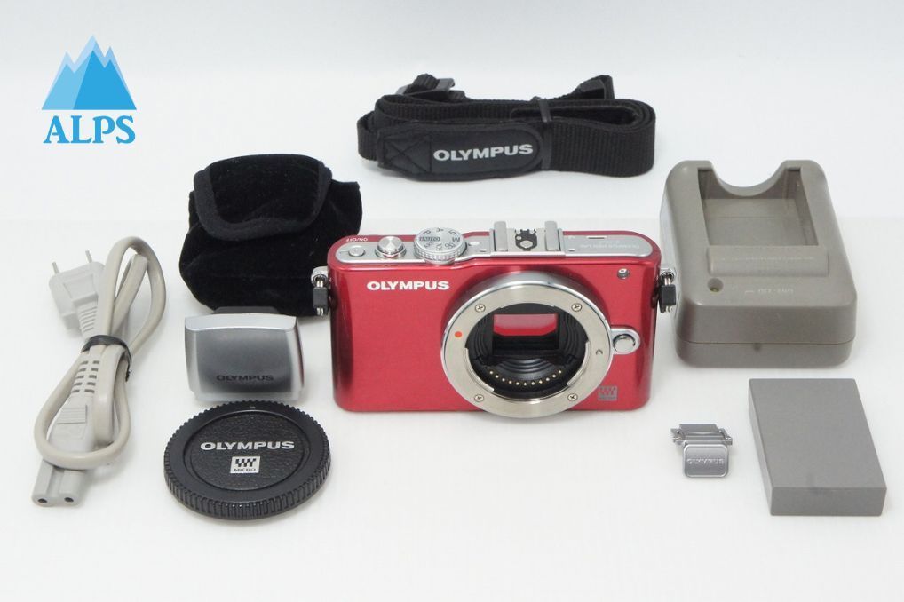 良品 OLYMPUS オリンパス PEN Lite E-PL3 ボディ ミラーレス一眼カメラ レッド 260514t