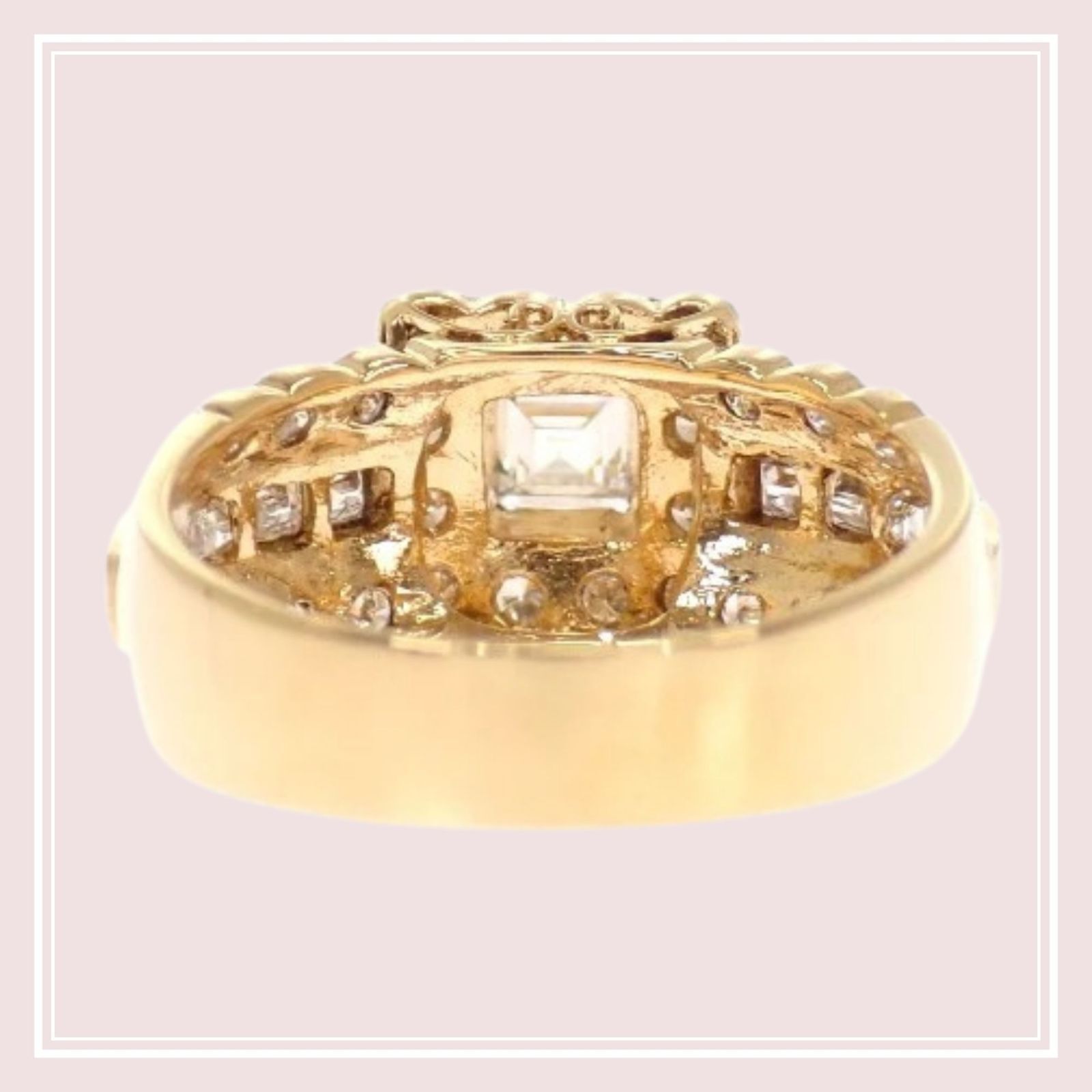 【no brand】ノーブランド no brand デザインジュエリー バケットダイヤ リング 11号 18金 K18 イエローゴールド ダイヤモンド 0.34ct / 0.41ct 付属品 鑑別書 サービス箱 レディース