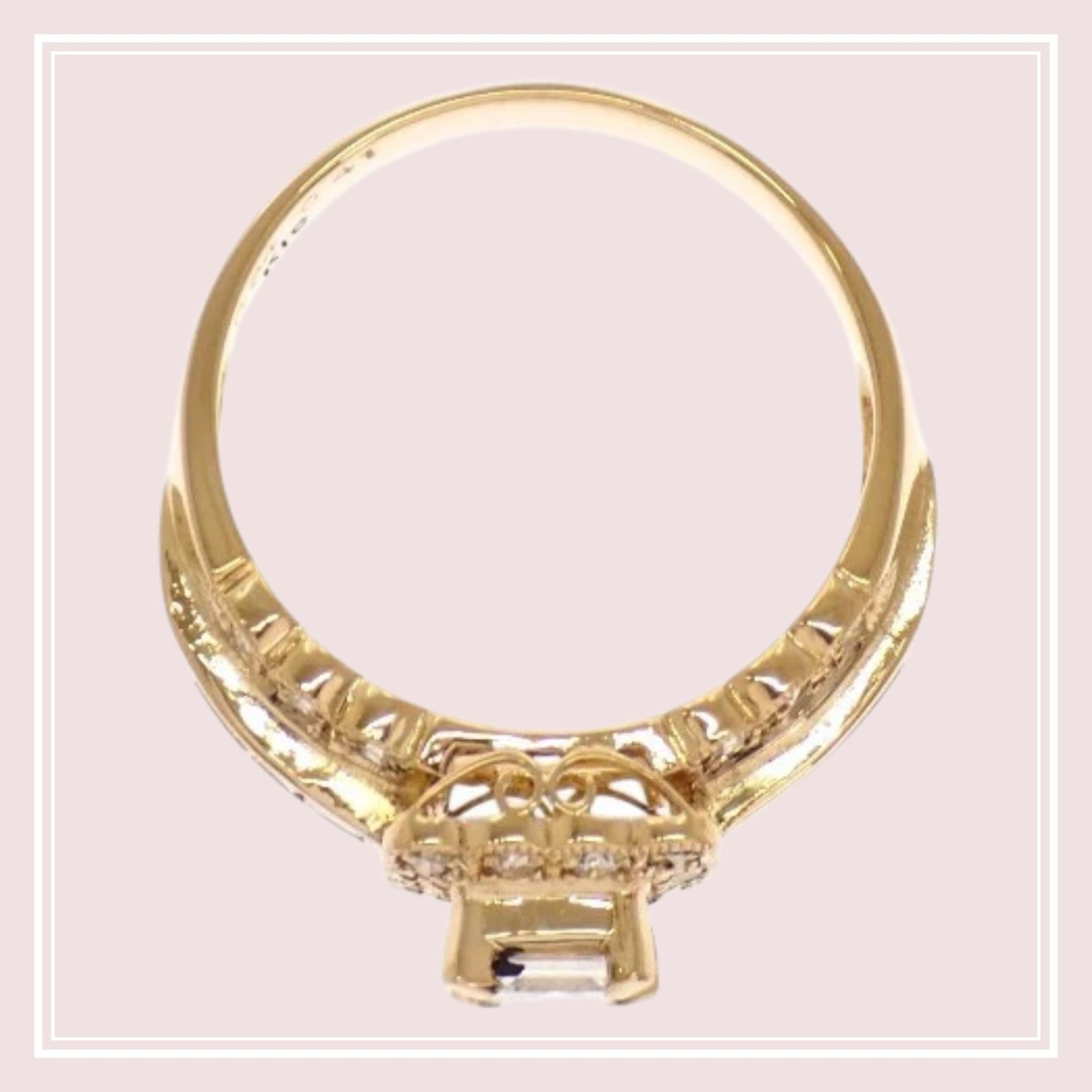【no brand】ノーブランド no brand デザインジュエリー バケットダイヤ リング 11号 18金 K18 イエローゴールド ダイヤモンド 0.34ct / 0.41ct 付属品 鑑別書 サービス箱 レディース