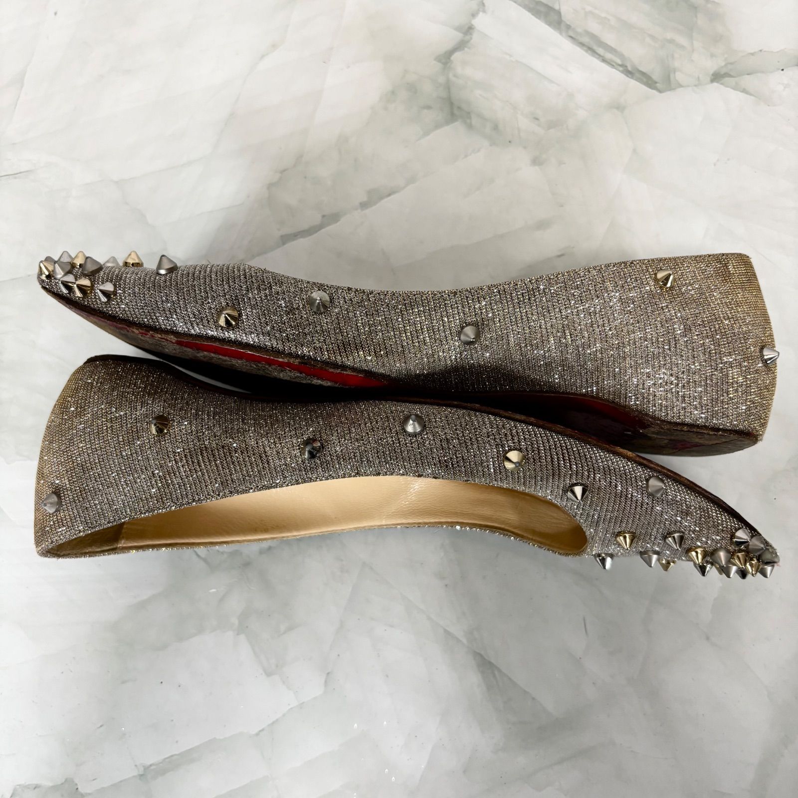 クリスチャンルブタン Christian Louboutin フラットパンプス スタッズ