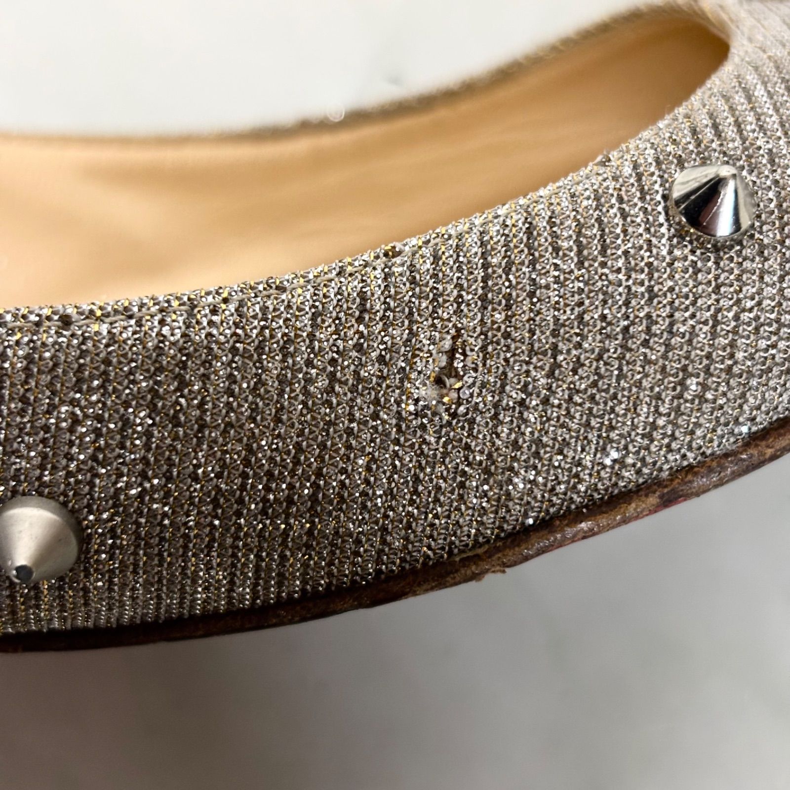 クリスチャンルブタン Christian Louboutin フラットパンプス スタッズ 