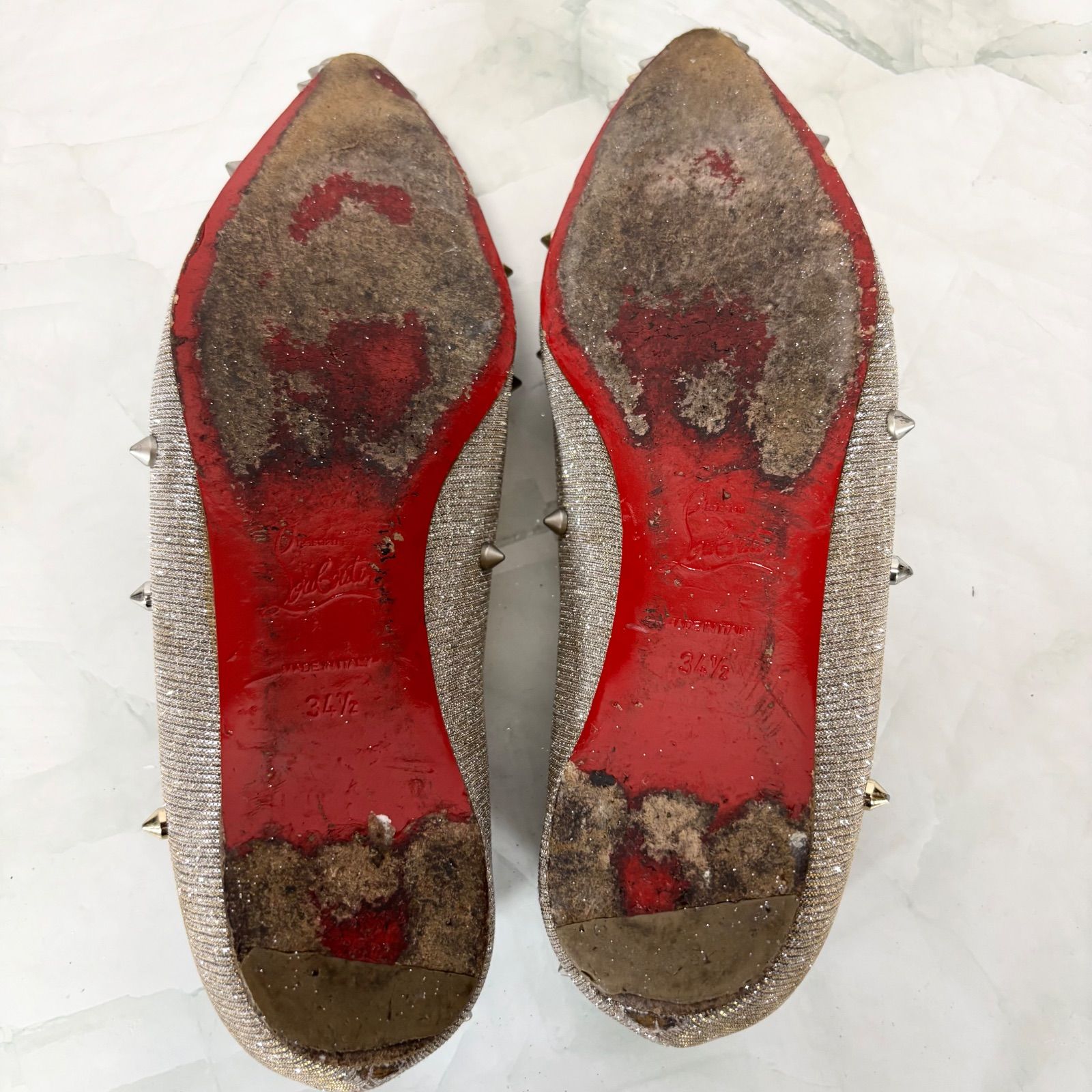 クリスチャンルブタン Christian Louboutin フラットパンプス スタッズ