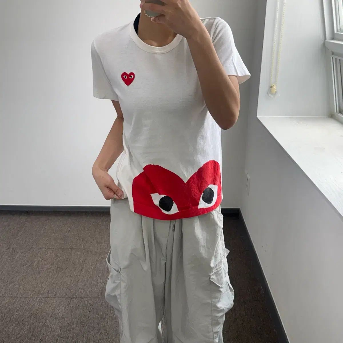 COMME des GARCONS コム・デ・ギャルソン レッド ハート ワッペン 半袖