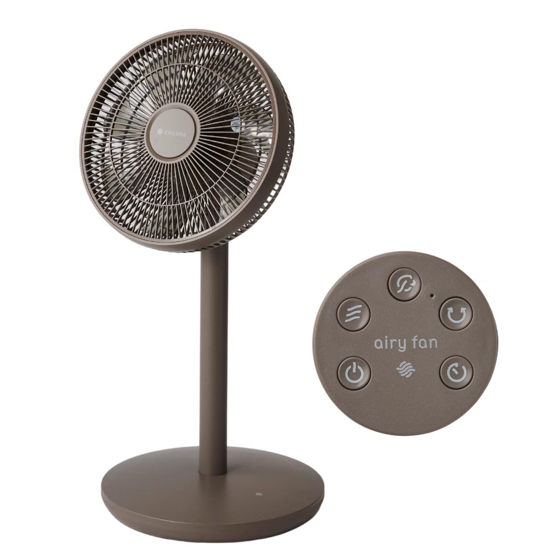 cocono 扇風機 静音 360度首振り おしゃれ スマホ操作 DCモーター 省エネ airy fan Basic CF-B271SR-SK (ショコラ) サーキュレーター インテリア家電 アプリ操作 airyfan エアリーファン ベーシ 8a8d1ac8