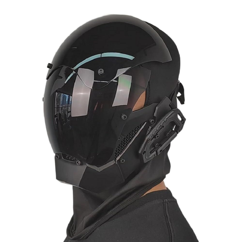 サイバーパンク マスク フルフェイス コスプレ バラクラバ付属 サイズ調整可能 通気設計 ヘルメット風 フェイスカバー 男女兼用