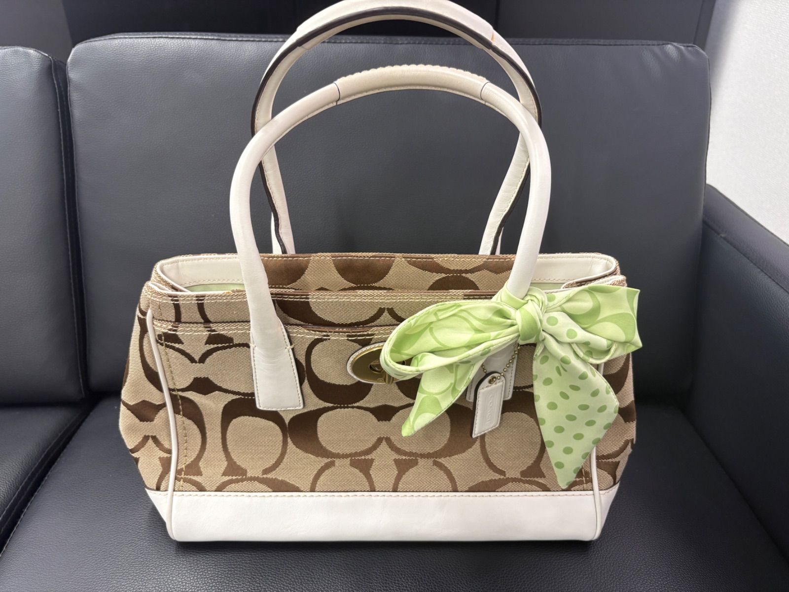 COACH コーチ シグネチャー ターンロック トートバッグ