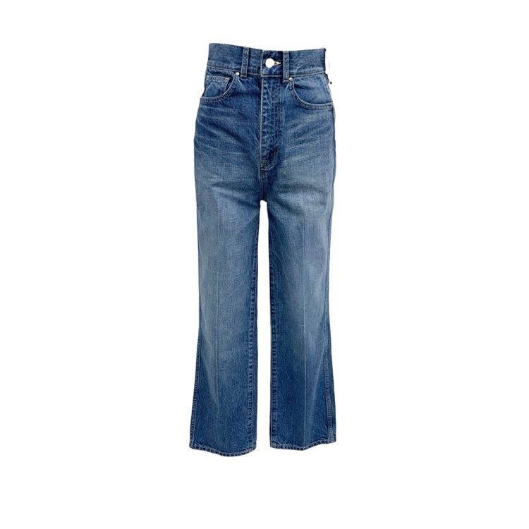未使用品 yori ヨリ Audreyテーパードデニムパンツ インディゴ 34 YR22