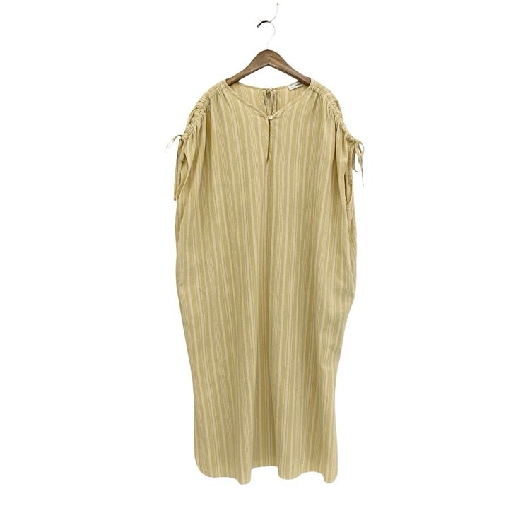 2025SS PHEENY フィーニー Cotton stripe N/S dress コットンストライプノースリーブワンピース ライム F PS25-OP02