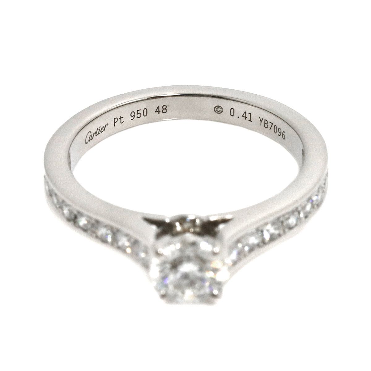 カルティエ Cartier エタンセル #48 リング ハーフ ダイヤ 0.41ct Pt 