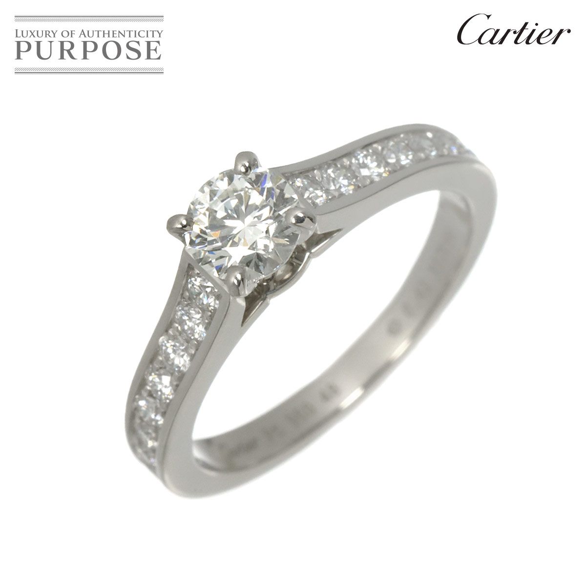 カルティエ Cartier エタンセル #48 リング ハーフ ダイヤ 0.41ct Pt 