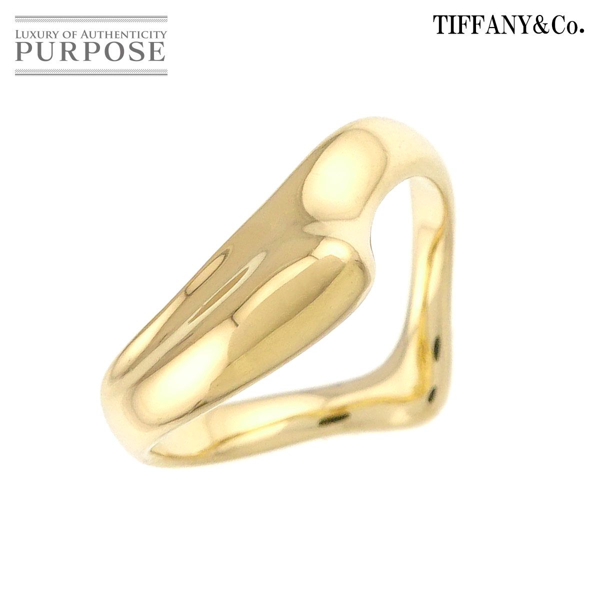 ティファニー TIFFANY&CO. オープンハート 12号 リング K18 YG イエローゴールド 750 指輪 Open Heart Ring 90320591