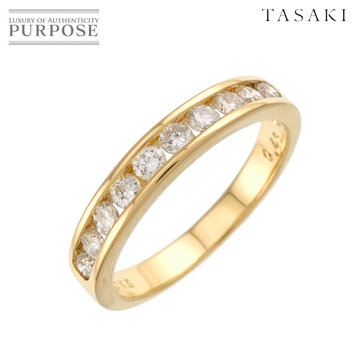 タサキ TASAKI 12号 リング ダイヤ 0.46ct K18 YG イエローゴールド 750 田崎真珠 指輪 Diamond Ring 90321501