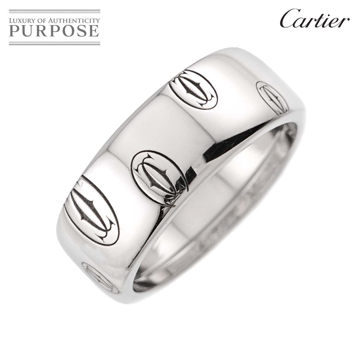 カルティエ ハッピーバースデーLMリング750/K18PG【美品】 カルティエ Cartier ハッピーバースデー ロゴ #59 リング ラージ LM