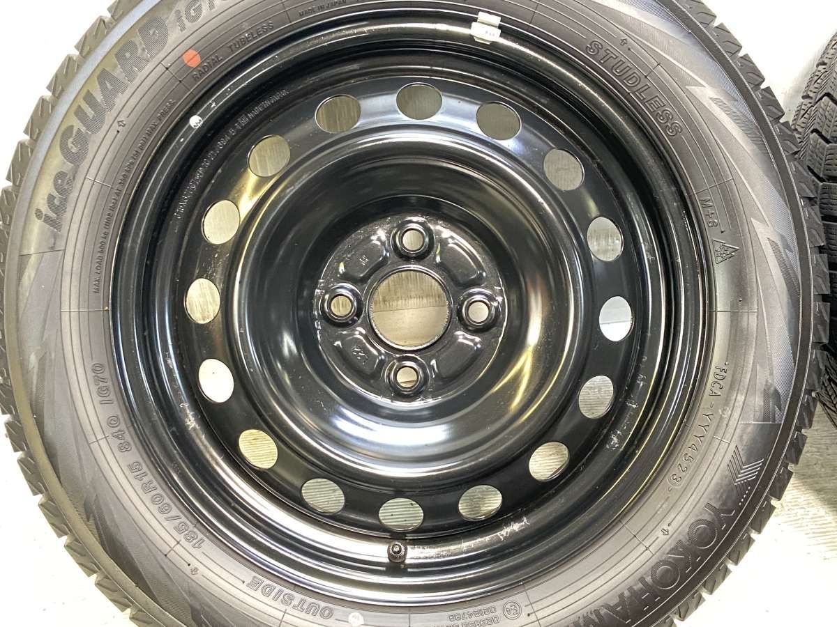 185/60R15 ヨコハマ アイスガード iG70 トヨタ純正 L22 15x6.0 100-4穴