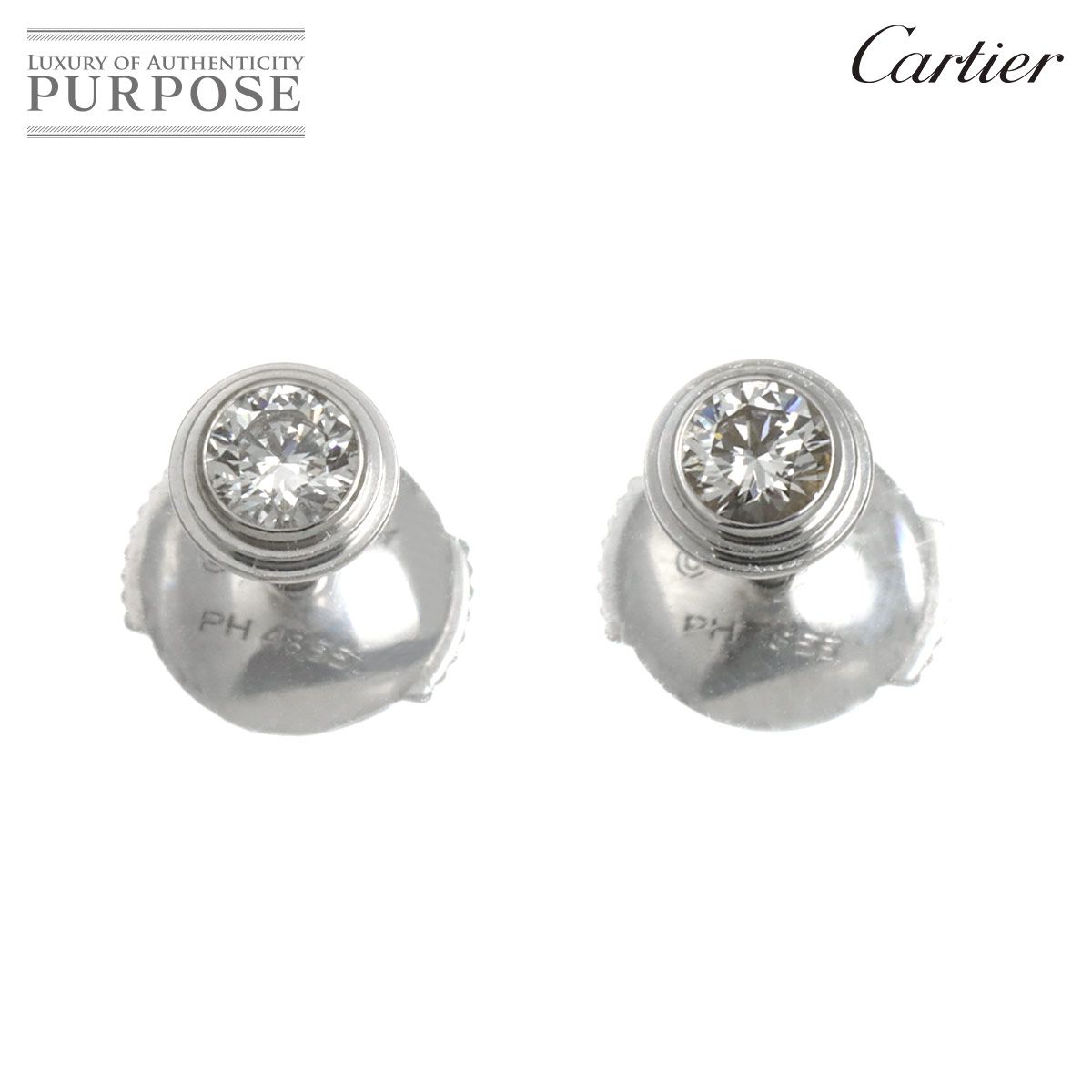 カルティエ Cartier ダムール ダイヤ ピアス ミディアム K18 WG 750 ディアマン レジェ Damour Earrings Pierced 90323373