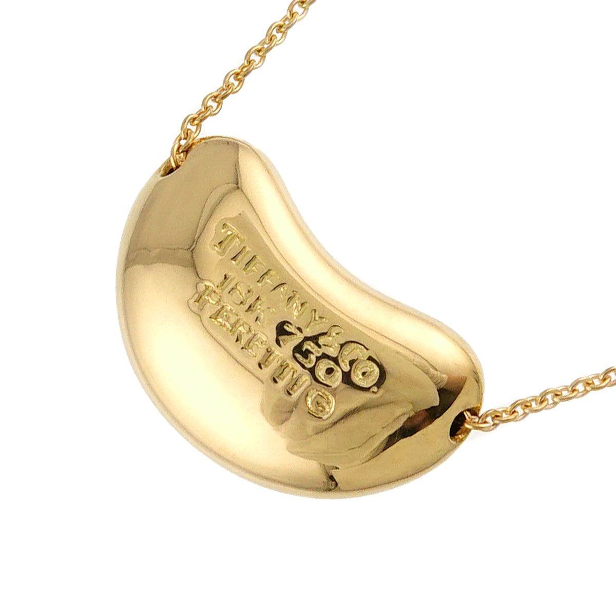 ティファニー TIFFANY&Co. ビーン ネックレス 40cm K18 YG イエロー 