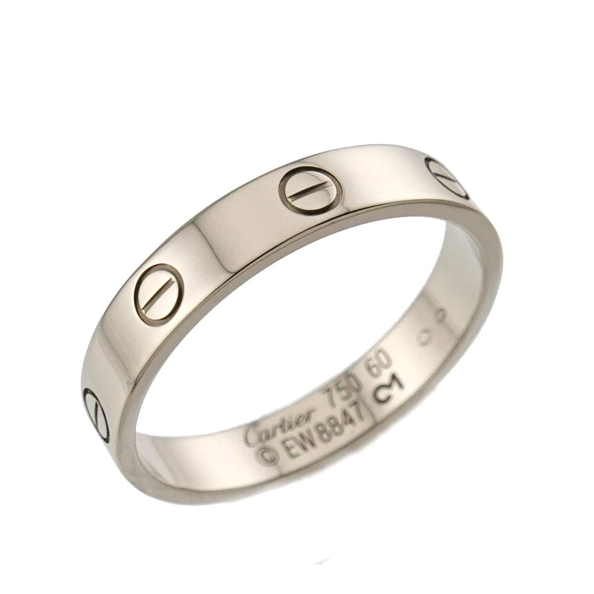 カルティエ Cartier ミニラブ #60 リング K18 WG ホワイトゴールド 750 