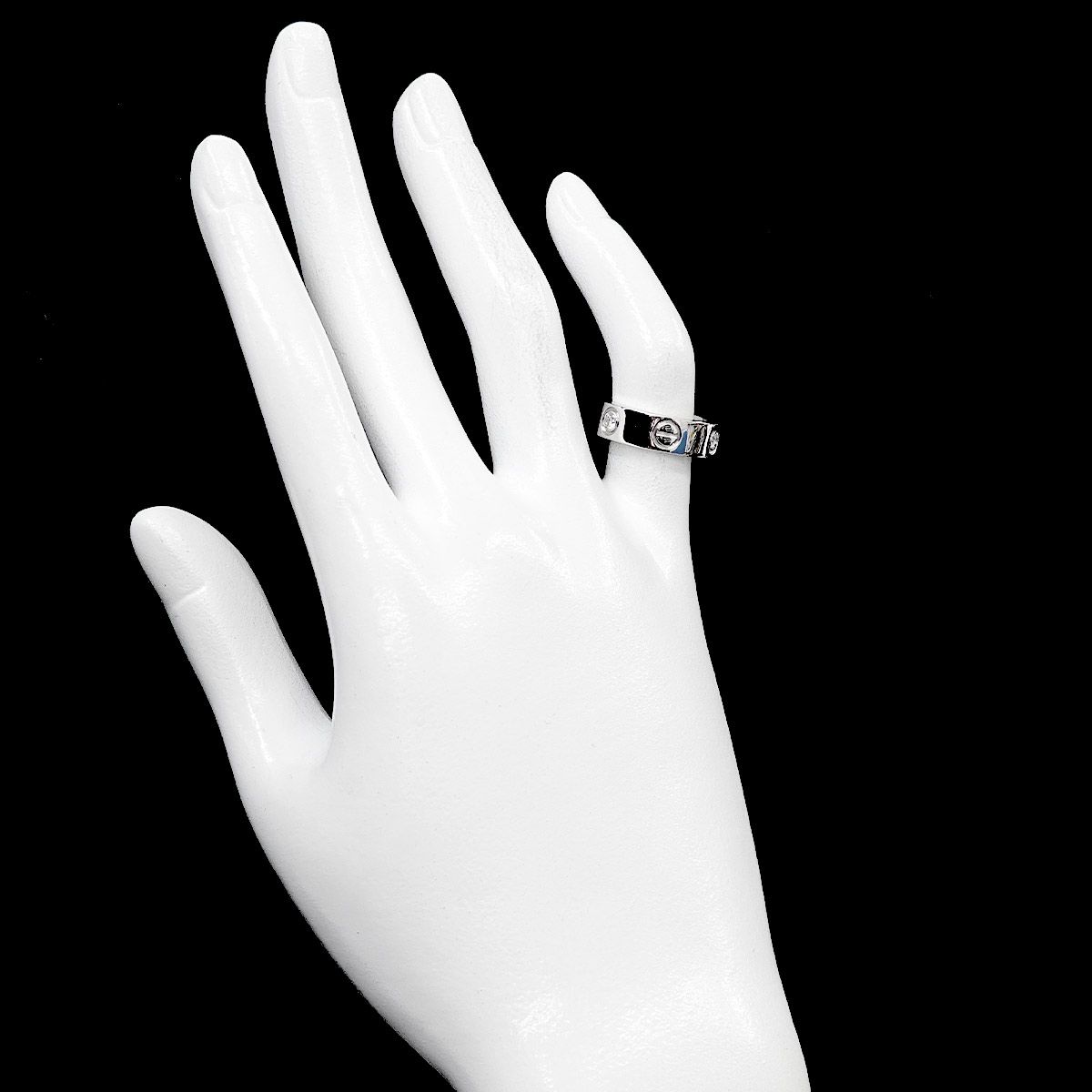 カルティエ Cartier ラブ #47 リング ハーフ ダイヤ 3P K18 WG