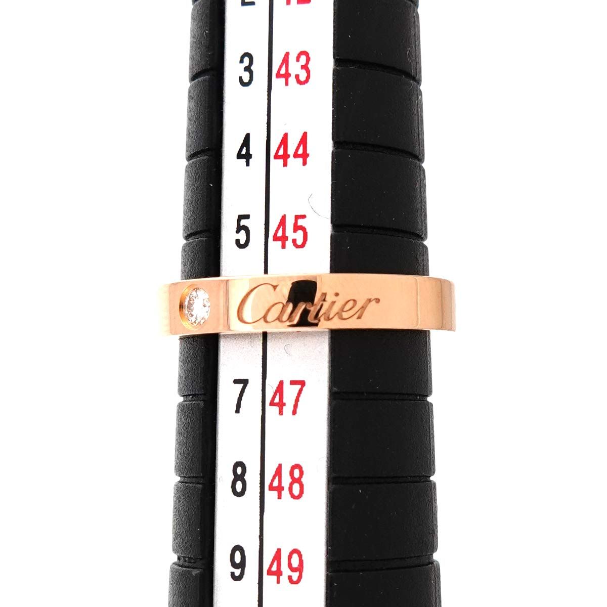 Cartier リング 指輪 1Pダイヤ、ピンクゴ−ルド、証明書