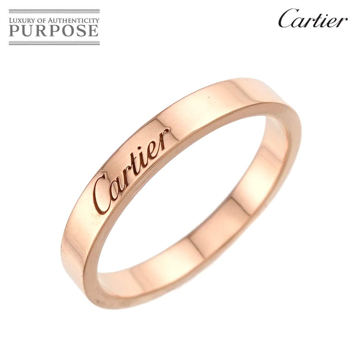 カルティエ Cartier Cドゥ #57 リング 幅3mm K18 PG ピンクゴールド 750 指輪 エングレーブド C de Ring【証明書付き】 90325592 66,550円