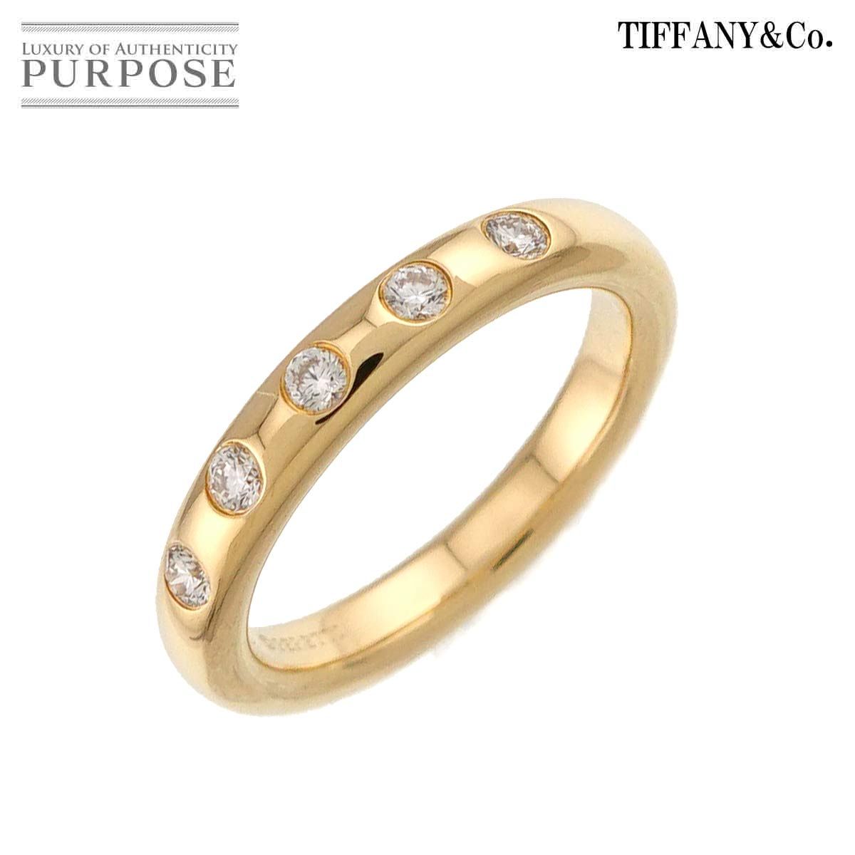 ティファニー TIFFANY&CO. スタッキング バンド 3号 リング ダイヤ 5P K18 YG イエローゴールド 750 指輪 Stacking Ring 90326331
