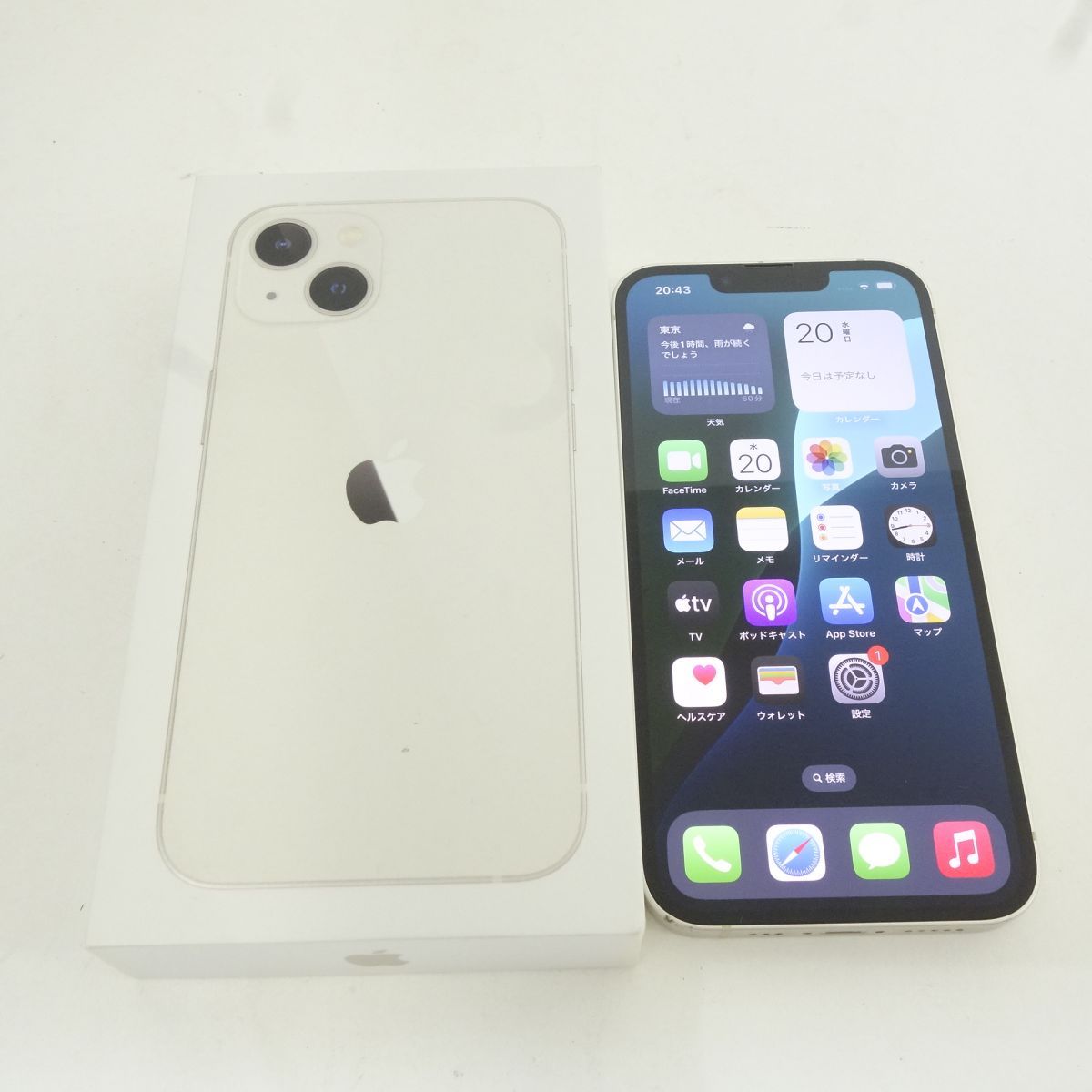 【SIMフリー】iPhone 13 128GB スターライト MLND3J/A バッテリー最大容量：74％ ※現状品/利用○