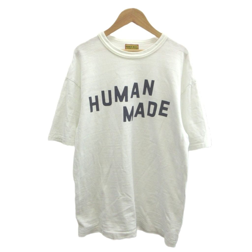 ヒューマンメイド HUMAN MADE Tシャツ L 白 ホワイト ロゴプリント ラウンドネック 半袖 /YU ■GY62