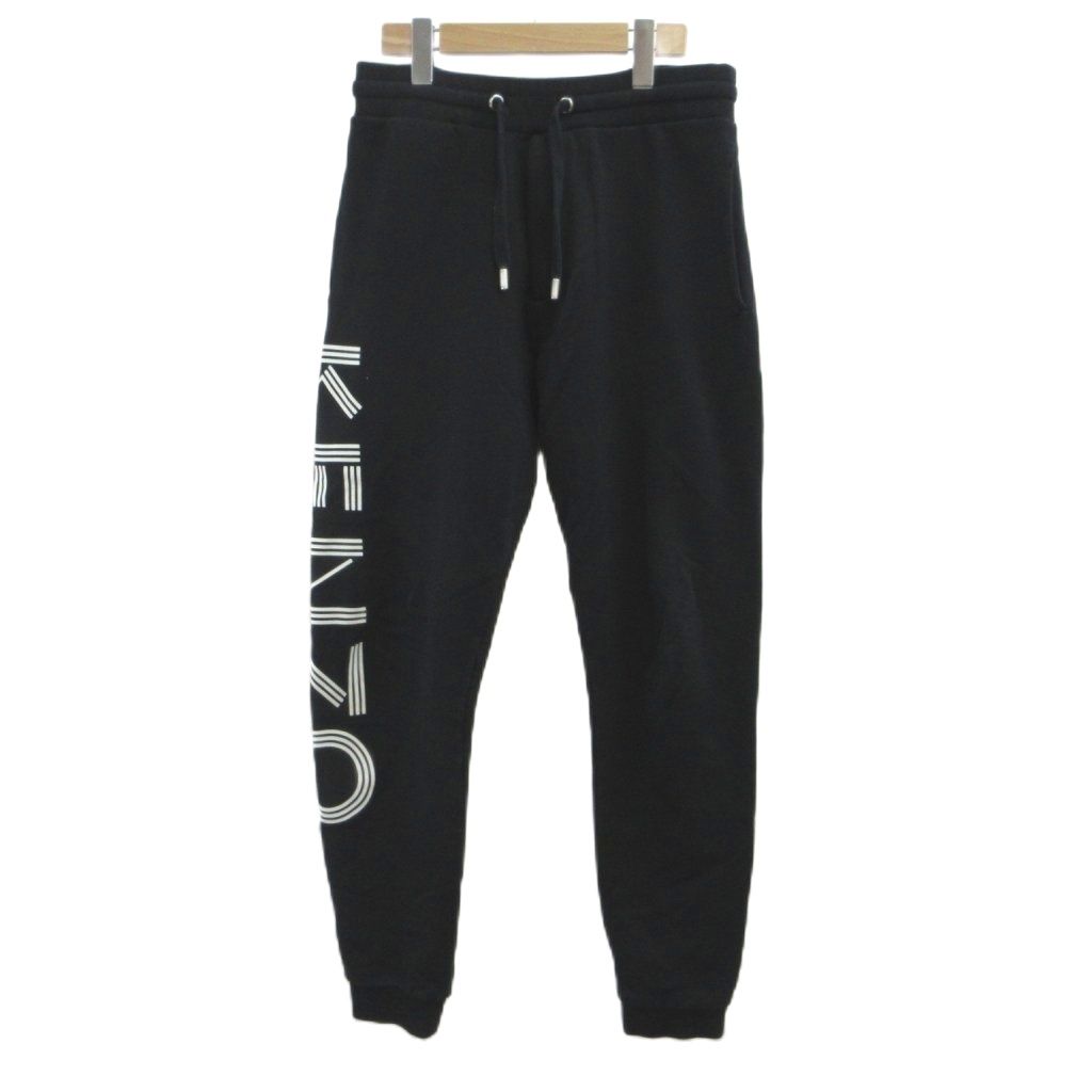 ケンゾー KENZO イージースウェットパンツ S 黒 ブラック ロゴプリント ドローストリング ジョガータイプ /YU ■GY62