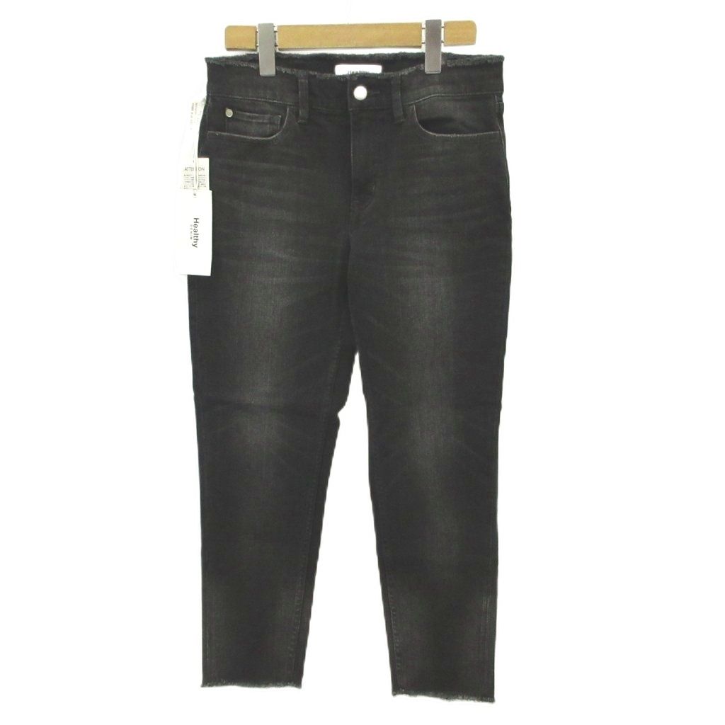 ヘルシーデニム Healthy denim デニム ジーンズ 25 ブラック ウォッシュ加工 切りっぱなしの裾 /NP ■ECE005