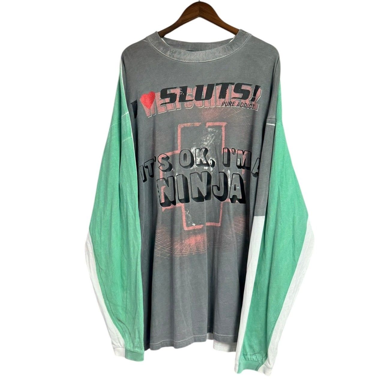 VETEMENTS ヴェトモン 18AW Multicolor Ninja Tee On Tee 転写プリント