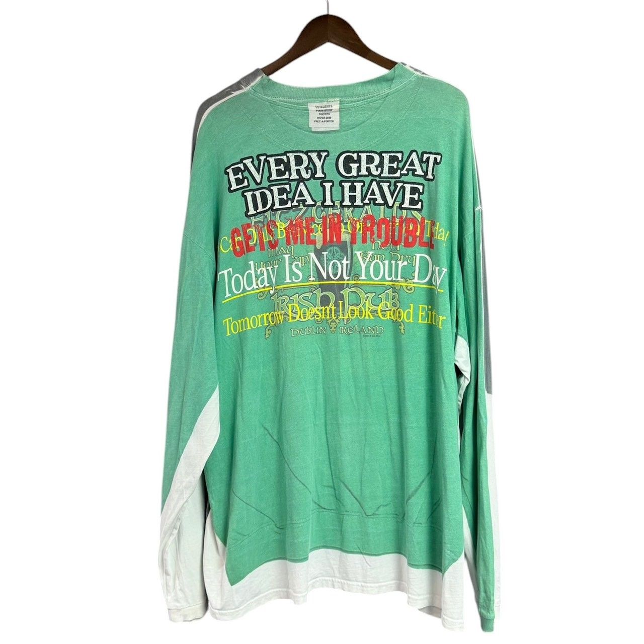 VETEMENTS ヴェトモン 18AW Multicolor Ninja Tee On Tee 転写プリント