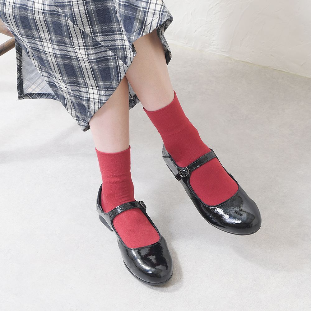 [シワブラック] パンプス レディース 本革 エナメル ストラップ ラウンドトゥ 日本製 痛くない 歩きやすい 黒 フォーマル k160-31268