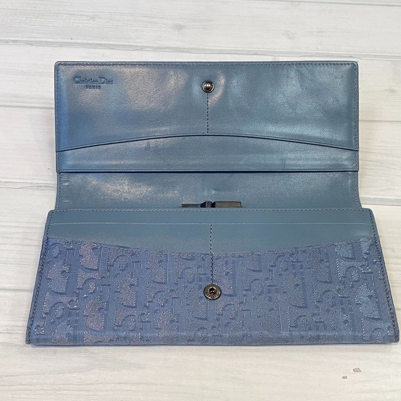 塩】Christian Dior クリスチャンディオール 長財布 サテン素材 