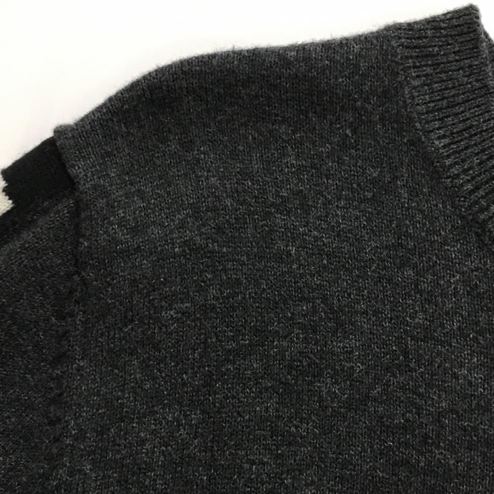 美品】マスターバニー セーター ダークグレー カシミヤ混 袖ロゴライン