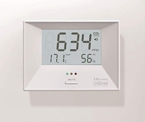 CO2モニター マーベル001 二酸化炭素濃度測定器・温湿度計付き 高精度 光学式NDIRデュアルビームセンサー換気対策 感染症対策p f5423ecf