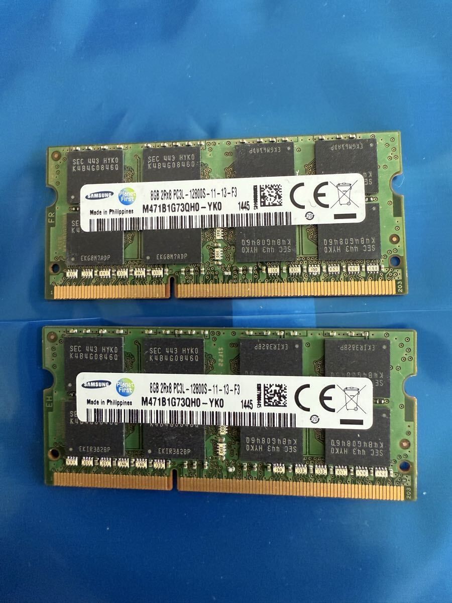 8GB ノートPC用メモリ Samsung DDR3L-1600 サムスン 2枚組 動作確認