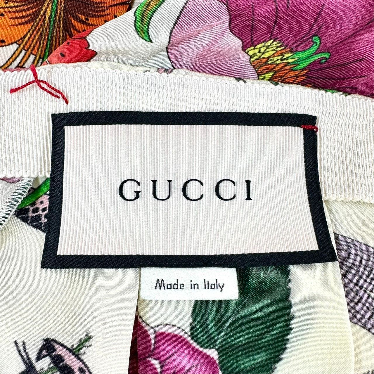 【新品】グッチ フローラ スカートボウ 返品OK】良品 GUCCI グッチ フローラ スネーク シルクスカート 42