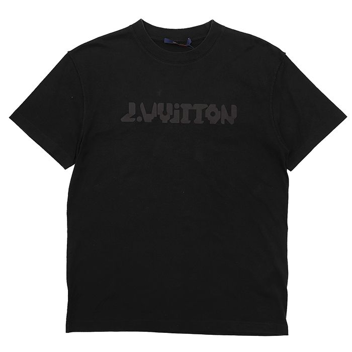 LOUIS VUITTON ルイ・ヴィトン 半袖Ｔシャツ サイズ S メンズ 2022年製 RM221M テルモヒートリアクティブプリント ロゴ インサイドアウト トップス ブラック 黒 イタリア製