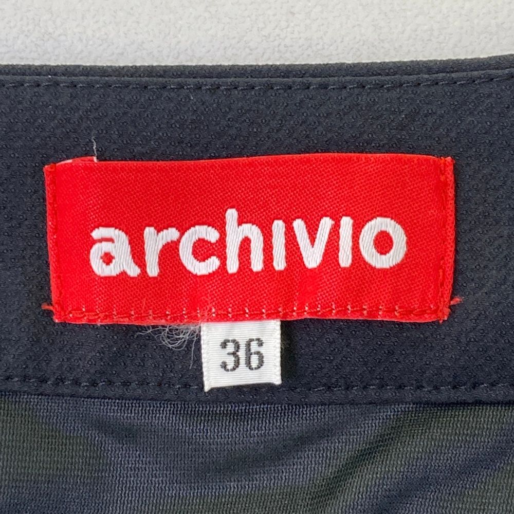 サイズ：36 ARCHIVIO アルチビオ 裏地付 ストレッチスカート ブラック