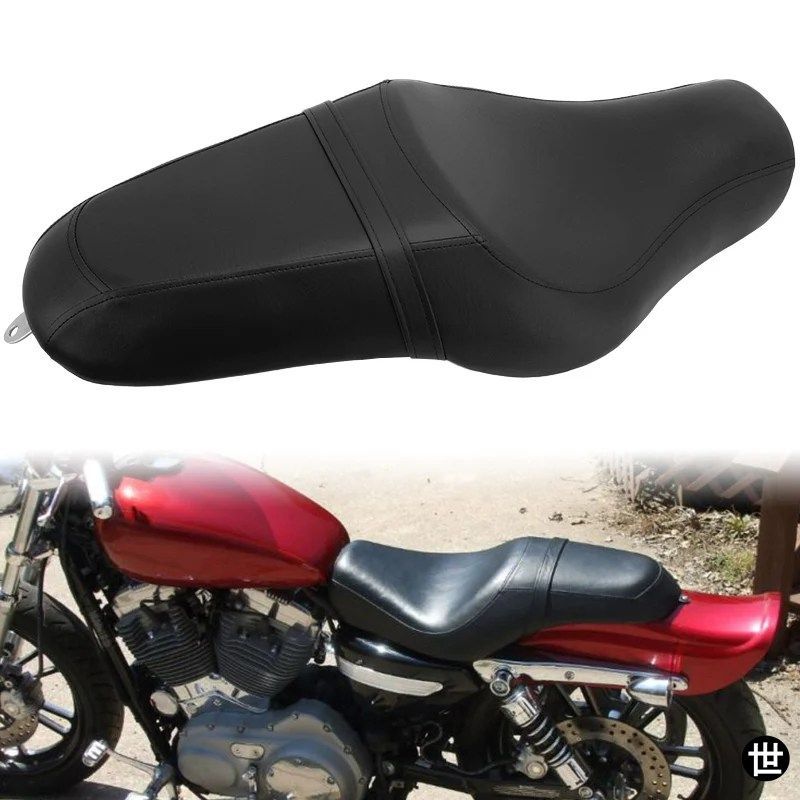 ハーレーダビッドソン スポーツスター 1200 48 2004-2016 用 ブラック 製 運転席助手席二人乗りクッションシート