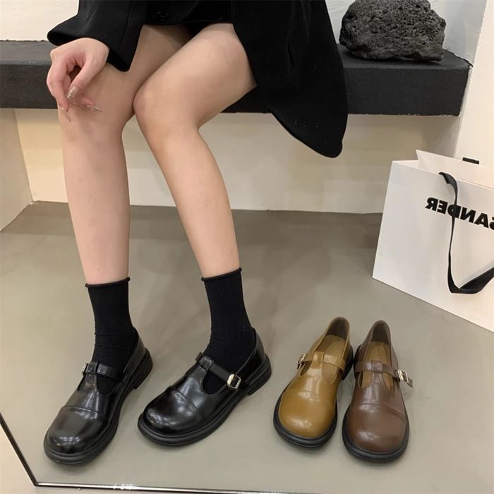 フラットシューズ ローファー レディース Tストラップシューズ 森ガール カジュアルシューズ 楽ちん レトロ 春秋 靴可愛い 幅広 PUローファー シューズ 女性 PUシューズ x#wjevk