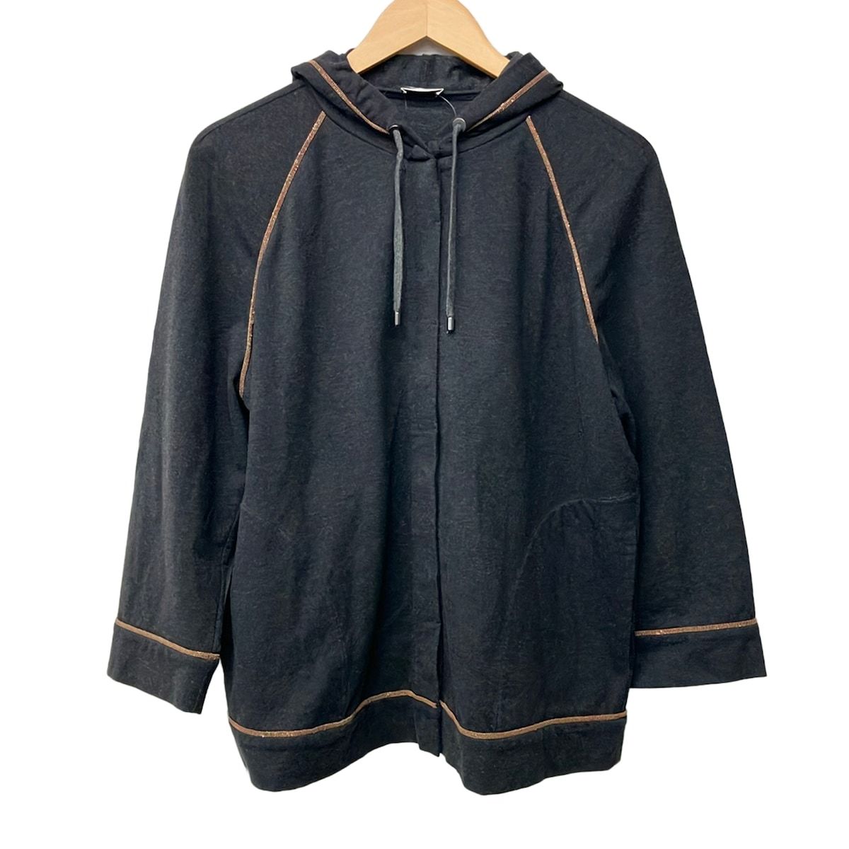 BRUNELLO CUCINELLI(ブルネロクチネリ) パーカー サイズXXL XL レディース美品 - ダークグレー 長袖/チェーン