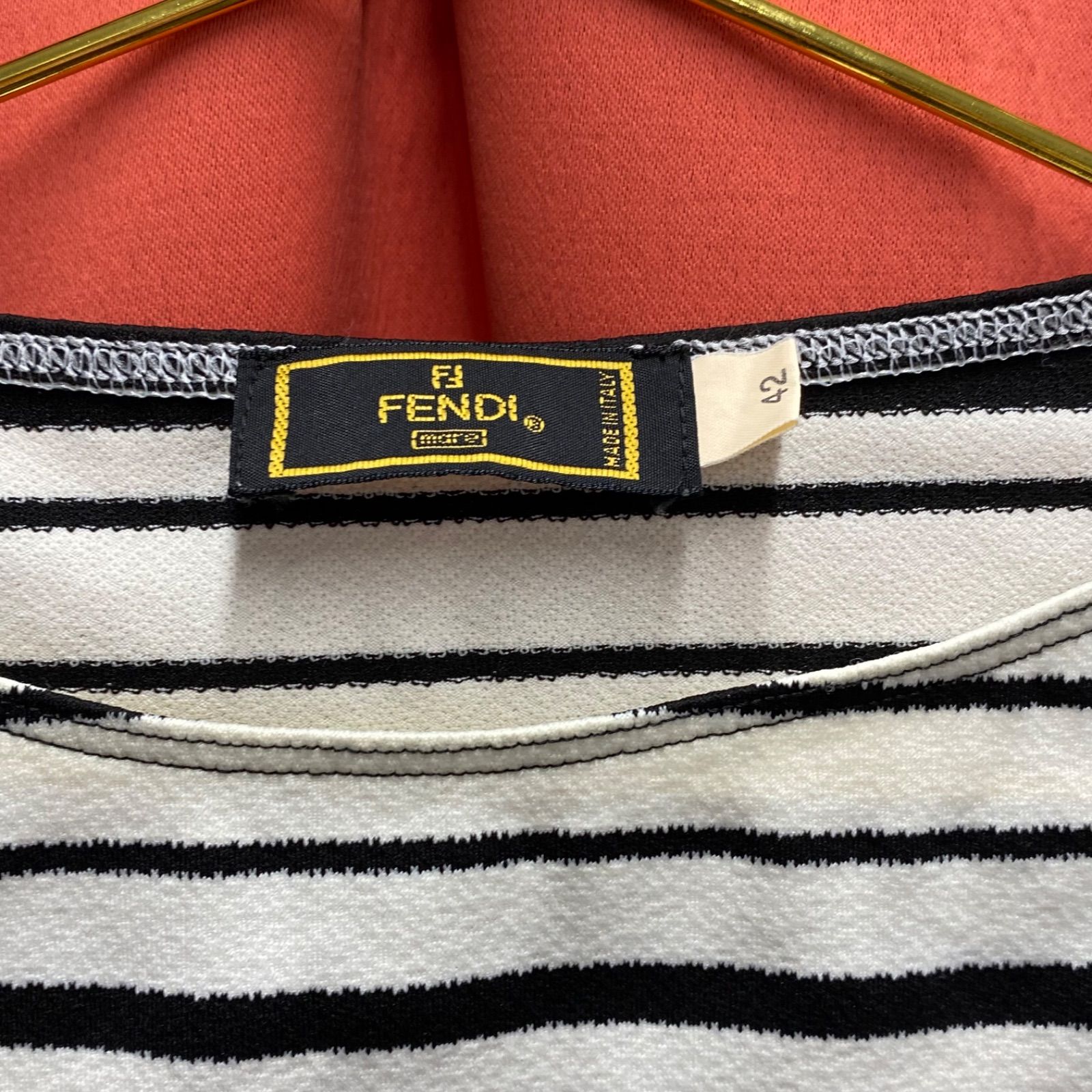 【FENDI】タンクトップ ズッカ柄 ヴィンテージ 美品 FENDI フェンディ タンクトップ ノースリーブ ボーダー ズッカ