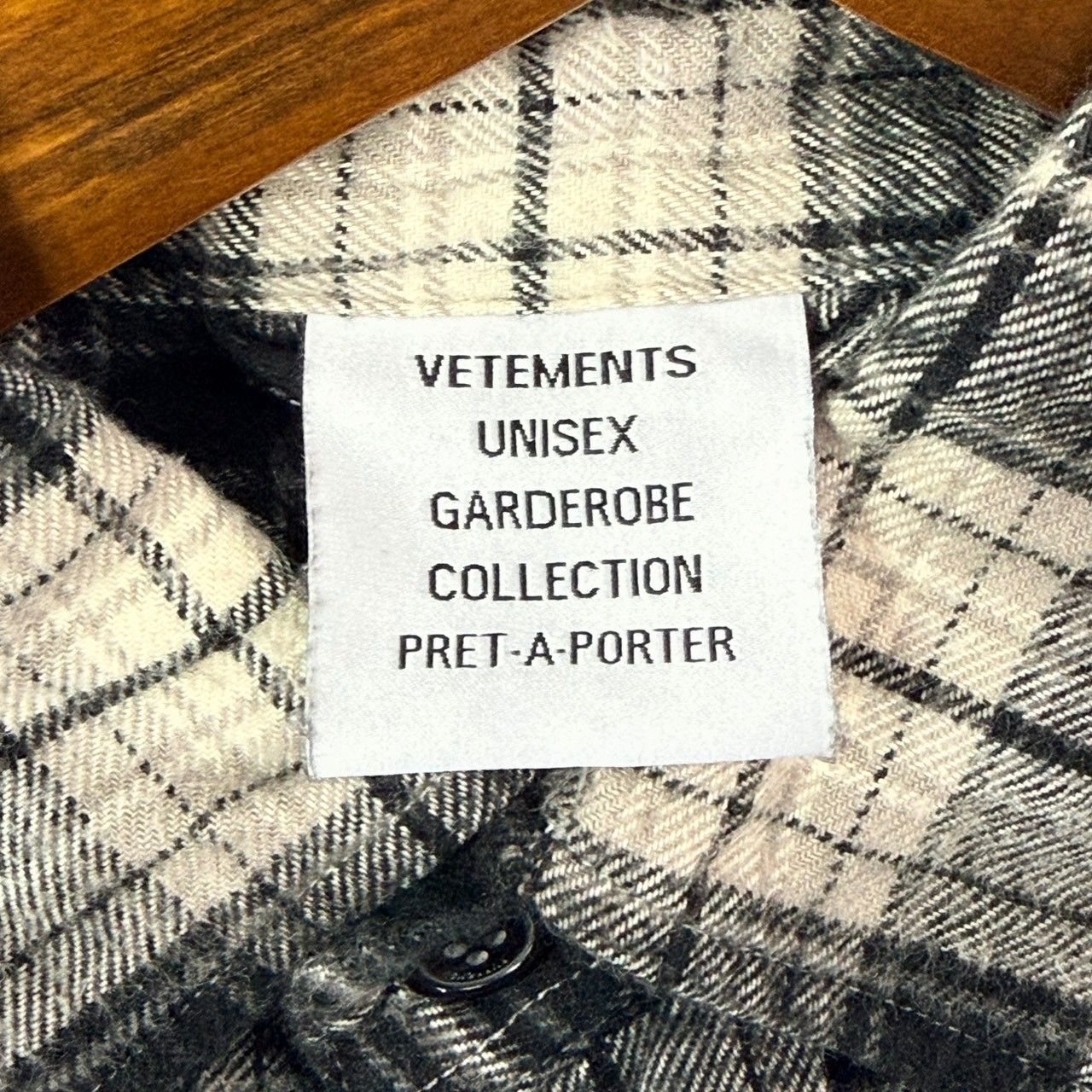 VETEMENTS ヴェトモン DOUBLE ANARCHY LOGO FLANNEL SHIRT アナーキー