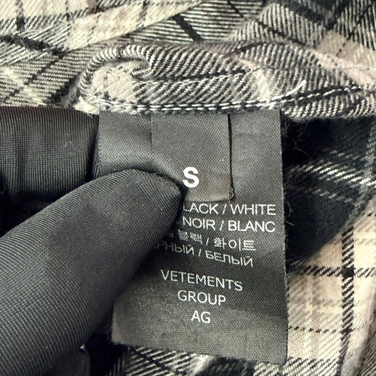 VETEMENTS ヴェトモン DOUBLE ANARCHY LOGO FLANNEL SHIRT アナーキー