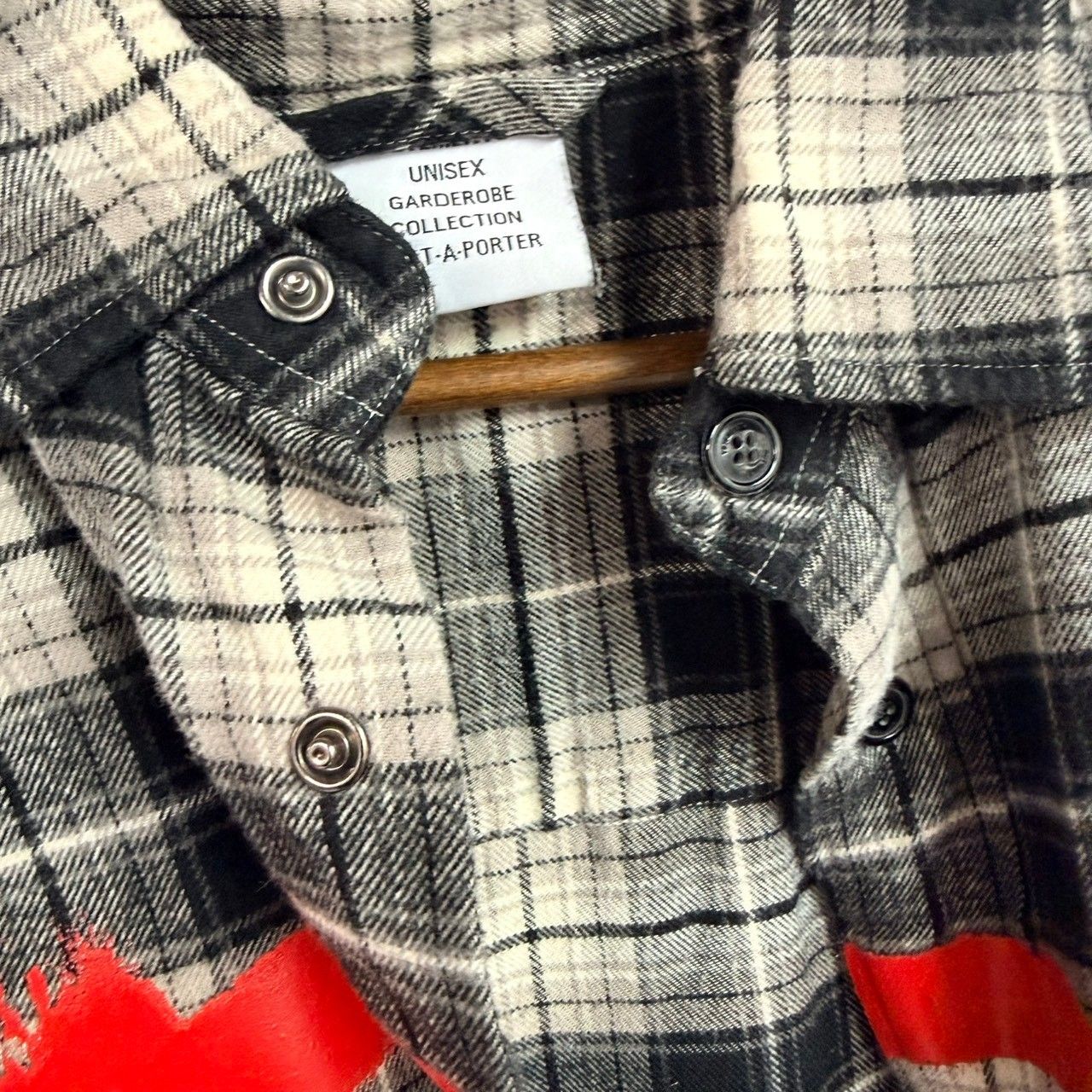 VETEMENTS ヴェトモン DOUBLE ANARCHY LOGO FLANNEL SHIRT アナーキー